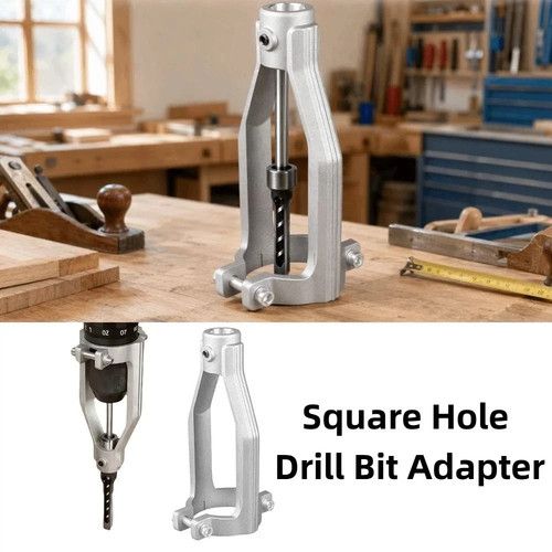 Aluminum Square Hole Drill Bit Adapter Attachment For Drill Press & Hand Drill