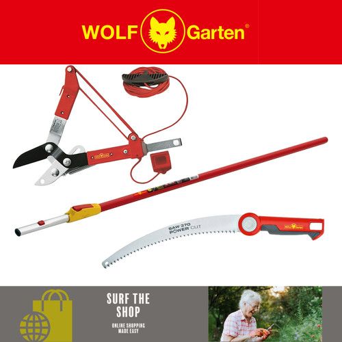 Wolf-Garten Multi-Change PC370MS Pruning Saw/RCM Loppers/ ZMV4 Telescopic Handle
