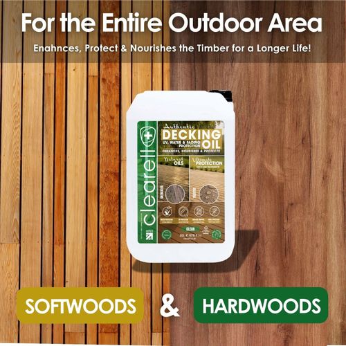 Clearell 20L DECKING OIL | Clear Matt Wood Shed Preserver UV Treatment 20 Litres — image 6