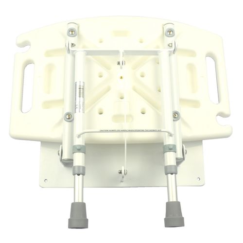 Wall mounted folding fold down shower seat chair stool bench adjustable legs — image 6
