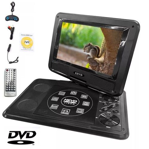 Portable DVD Player CD TV 16:9 LCD Large Swivel Screen AV Rechargeable Remote UK