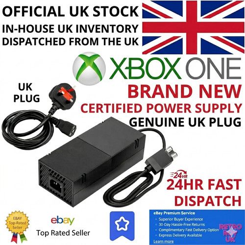 Xbox One Console AC Adapter 135W Power Supply Charger UK Plug Brick Mains Cable