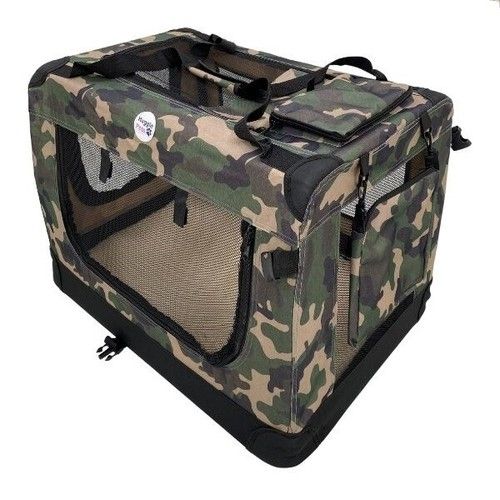 HugglePets Fabric Dog Crate Puppy Carrier - Cat Travel Cage Carry Pet Bag 4 Size