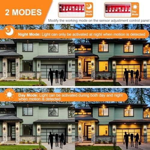 CELAVY Up Down Outside Lights with Motion Sensor, PIR 2 Packs, Dark Grey — image 11