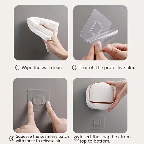 Wall-Mounted Draining Soap Holder – No-Drill Soap Box for Bathroom and Shower — image 8