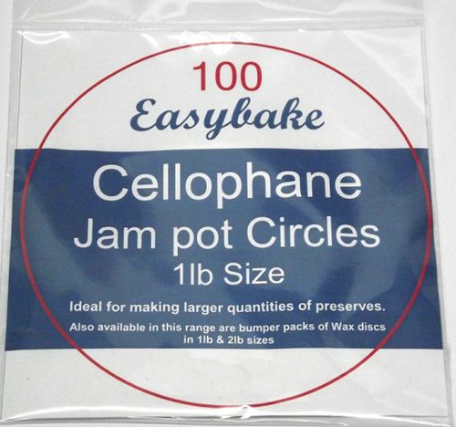 Cellophane Jam Pot Circles 1lb 2Lb Covers x100 Preserve Chutney Pickle Marmalade — image 1