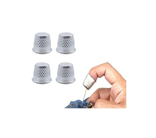 4 x Metal Thimble Silver Coloured Finger Protector for Sewing Needle