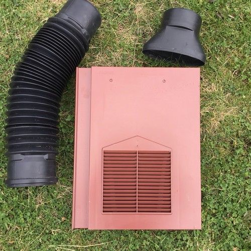 Roof tile vent Klober with flexi pipe and adapter 