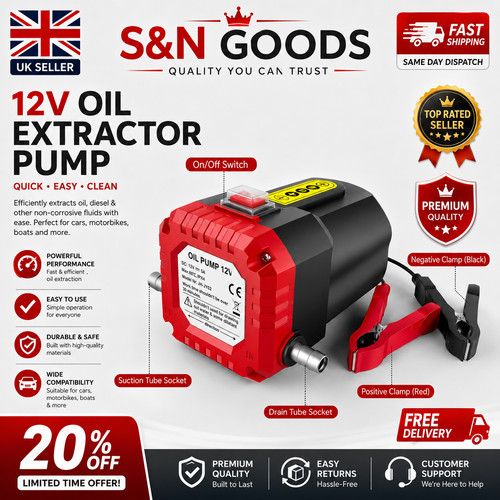 12V New Electric Car Oil Extractor Pump For Transfer Fluid Engine Vacuum + Hose