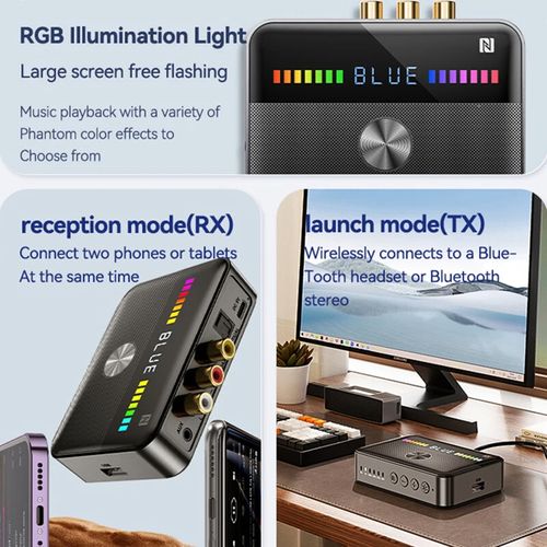 USB NFC Bluetooth Receiver Transmitter Digital To Analog 3.5mm RCA Audio Adapter — image 11