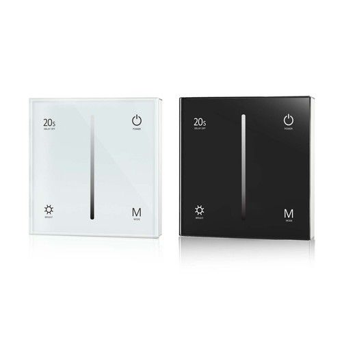0/1-10V LED Dimmer Switch 1-4 Zone Wall Mounted Rotary/Touch Glass Panel Control