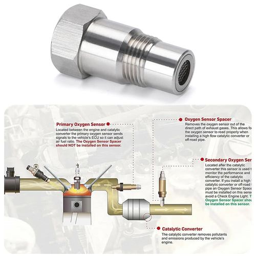 2pcs Oxygen O2 Sensor Spacer Adapter Catalytic Converter Fix Check Engine Light — image 8
