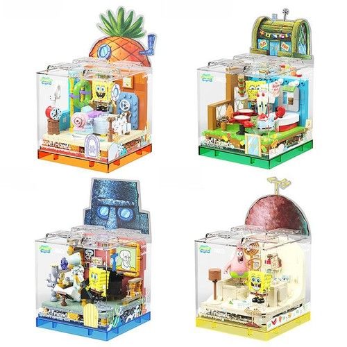SpongeBob Building Blocks Set – Patrick Star Krusty Krab & Squidward Room Model