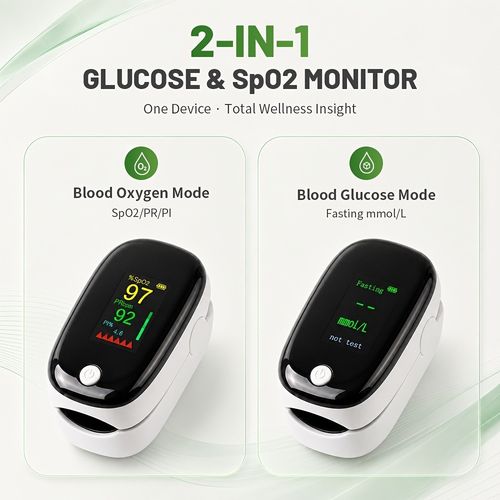 2-In-1 Fingertip Blood Glucose And Oxygen Monitor Spo2 Glucose Meter Pulse Rate — image 2