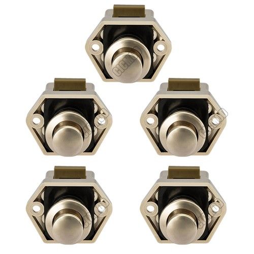 5-30x Push Button Catch Lock Cupboard Door Cabinet Campervan Caravan Latch Knob
