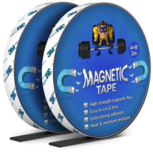 Magnetic Tape Self Adhesive Strips 3m Strong Flexible Sticky Roll Polarity A B