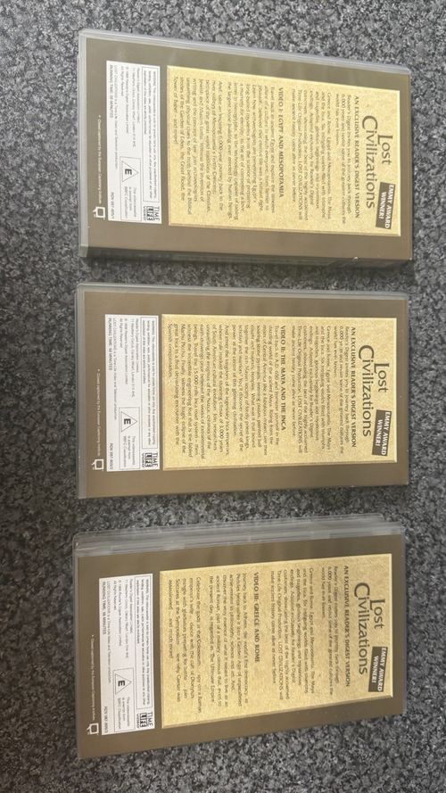 Reader's Digest Video Lost Civilizations 3-VHS Box Set PAL (Greece/Rome/Egypt) — image 3
