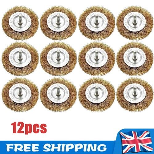 12PCS 4-Inch Flat Wire Wheel Drill Rotary Brush for Paint and Rust Removal UK