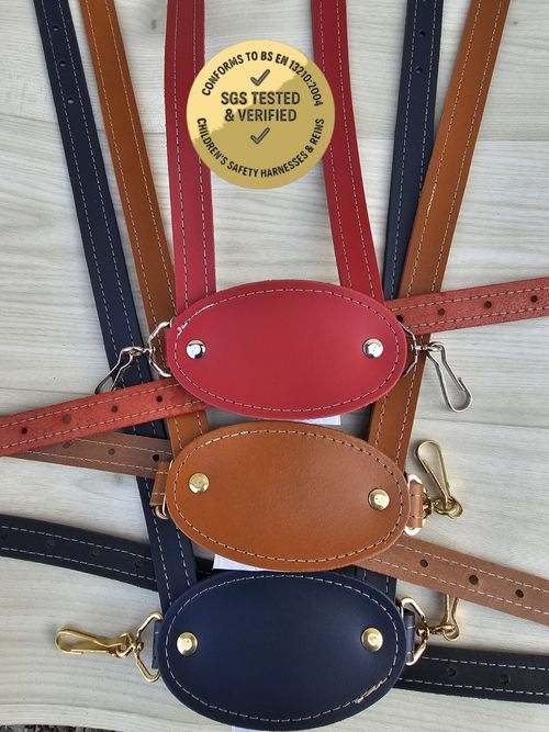 Personalised children’s Traditional Genuine Leather Safety Harness Walking Reins — image 3