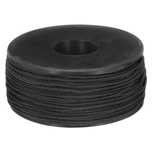 1.18mm x 164 Feet Paracord Micro Cord Rope 100 LB Braided Cord Spool Black