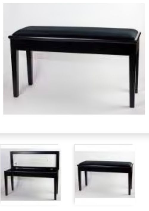 Yamaha  5016 Duet Piano Stool & Storage Black Satin Finish Black Dralon Seat Top — image 1