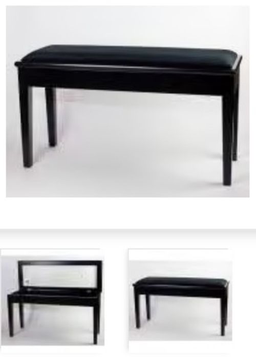 Yamaha  5016 Duet Piano Stool & Storage Black Satin Finish Black Dralon Seat Top