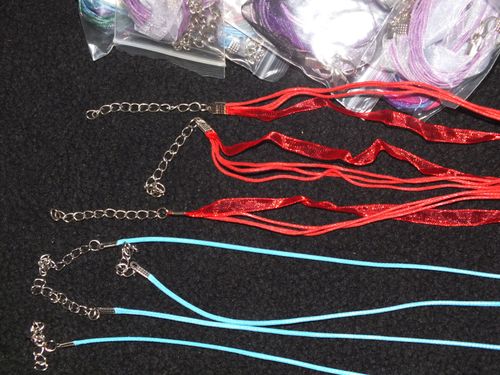 775 pcs Fabric Necklaces Mixed 17.5" - Organza Cord Huge Job Lot Wholesale Bulk — image 4