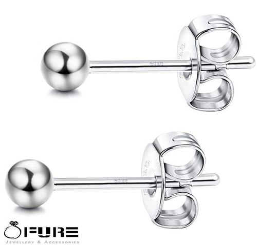 Tiny Small Hypoallergenic Solid 925 Sterling Silver Ball Bead Ear Stud Earrings — image 10