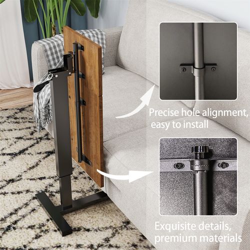 Overbed Table with Wheel Adjustable Height and Angle Home Desk Mobility Table UK — image 12