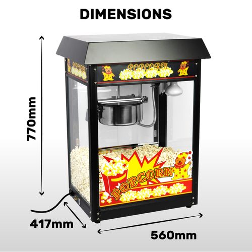 HAXRO Popcorn Machine 8oz Black Sleek Compact Design Built-in Warming Light — image 9