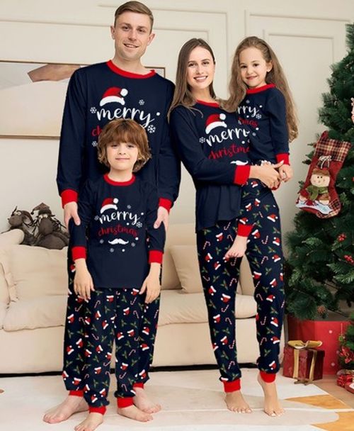 2026 Family Matching Christmas Pyjamas Adult Kids Xmas Nightwear Pajamas Pjs Set