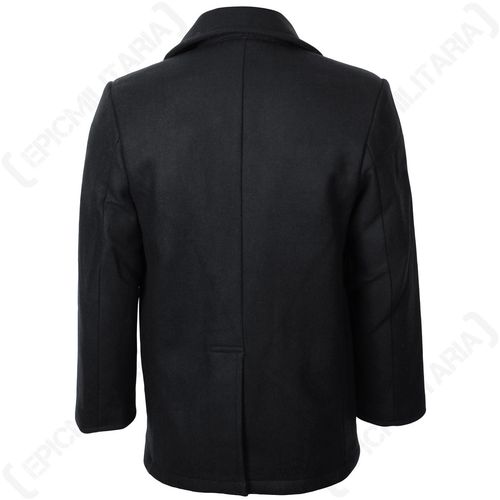 Mil-Tec US Navy Pea Coat - Black - Military Style Double Breasted Wool Jacket — image 4