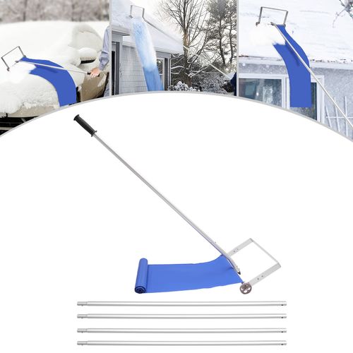 Roof Snow Rake Aluminum Roof Snow Removal Tool Length Adjustable with 3'' Wheels — image 16