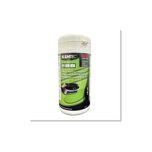 Emtec Screen Cleaning Wipes – 100 Moist Wipes for TV, Laptop, Monitor & Phone – — image 1
