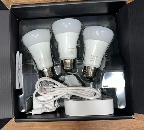 Philips Hue Starter Kit (two B22 Bulbs & Bridge)box Open — image 3