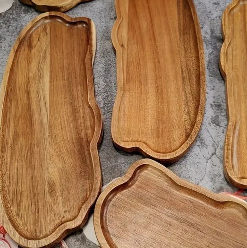 Acacia Wood Multi Use Serving Tray Home Decor Cloud Shape — image 8