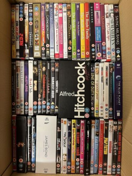 Genuine XXL size BOX of 170+ DVDs Wholesale Bundle Joblot Car-boot Market Mixed 