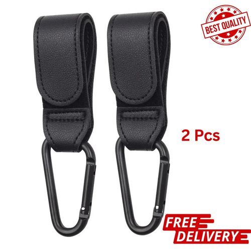 2x Leather Buggy Clips Pram Hooks For Bags Baby Pushchair Clips Stroller Hooks. — image 8