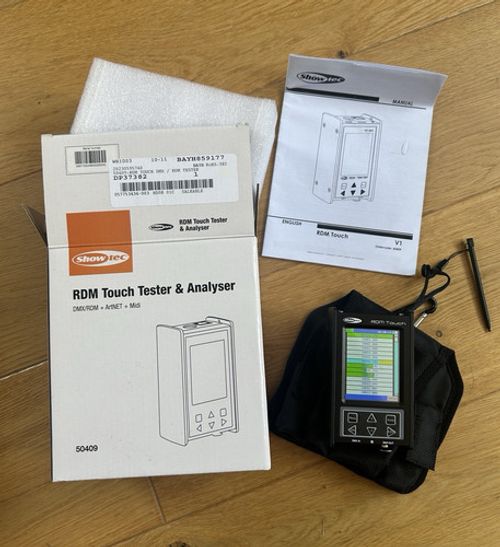 Showtec RDM Touch Tester & Analyser 512ch DMX/RDM Art-Net MIDI w/ Case 50409