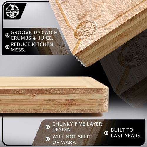 Butchers Block Chopping Board Premium Large Wooden Thick Wood Cutting Board UK — image 2