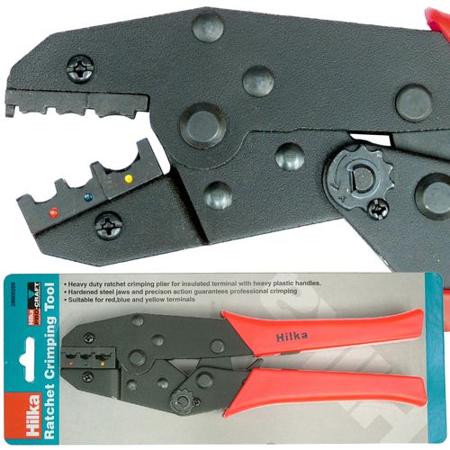 Hilka Ratchet Crimping Plier Tool Crimp insulated wire cable Terminal Crimper — image 2