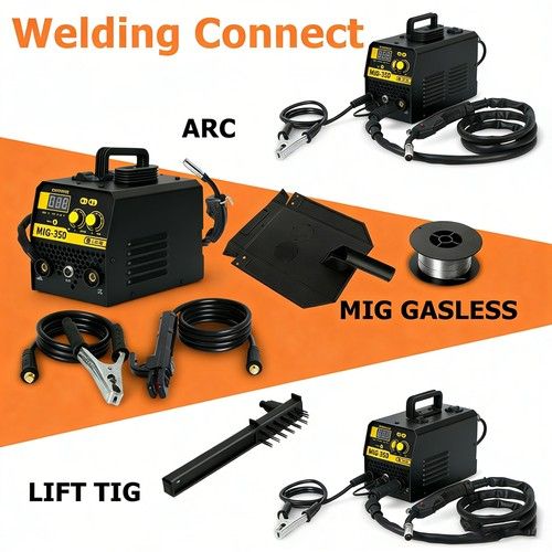 220V 3IN1 MIG WELDER INVERTER 350Amp MMA GASLESS TIG ARC/MIG WELDING MACHINE2025