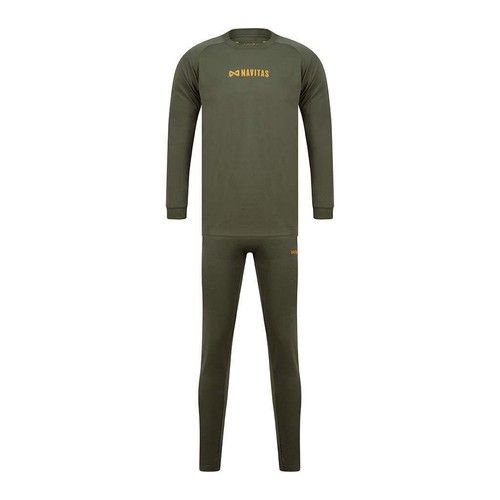 Navitas Thermal Base Layer 2pc Suit - All Sizes - Green - Carp Fishing Outdoor