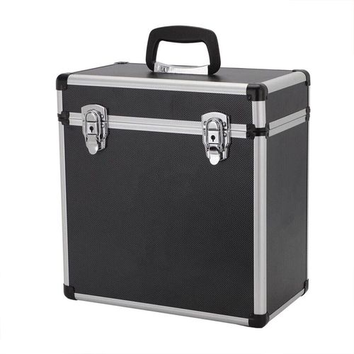 Vinyl LP Storage Box 12" Vinyl Record Storage Case Heavy Duty Lockable Box Black — image 5