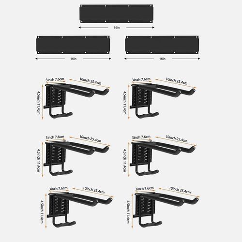 Garden Storage Rack Garage Tool Holder Shed Wall Mounted Organiser Long Hooks — image 1