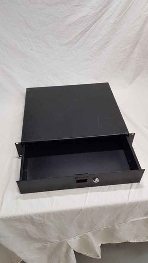 2U 19" 390mm Locking Storage Drawer Network Data Cabinet Flight Case Server Rack