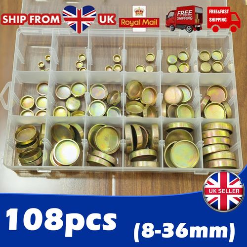 108pcs Engine Block Core Plug Zinc Plated Freeze Expansion Welch Plug Universal — image 1