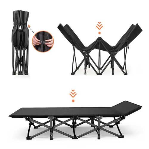 Camping Cot Heavy Duty Travel Camping Bed Folding Sleeping Bed + Mattress +Bag — image 10
