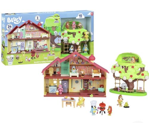 Bluey Family BBQ Mega Celebration Home & Tree Playset Bundle with Toy Figures — image 1
