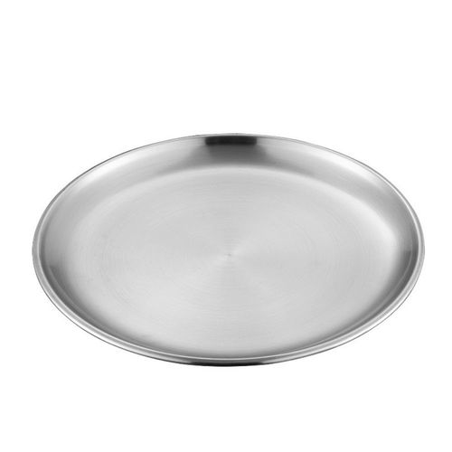Stainless Steel Plates Metal Dinner Dish Feeding Serving Tableware Round Plate` — image 1